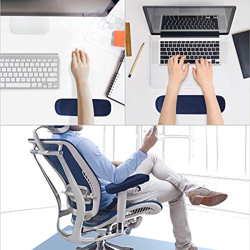 MOSISO Chair Armrest Pads (2 Pack), Memory Foam Home/Office Chair Arm Rest Covers Comfy Computer Gaming Elbow Cushion Removable Washable Elbow Support Forearm Pressure Relief, Purplish Blue - color: Purplish Blue