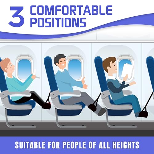 2-Pack Airplane Foot Hammock for Plane Travel - Travel Essentials Length Adjustable Airplane Foot Rest Under Desk -Long Flight Must Haves