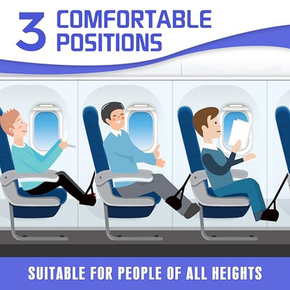 2-Pack Airplane Foot Hammock for Plane Travel - Travel Essentials Length Adjustable Airplane Foot Rest Under Desk -Long Flight Must Haves
