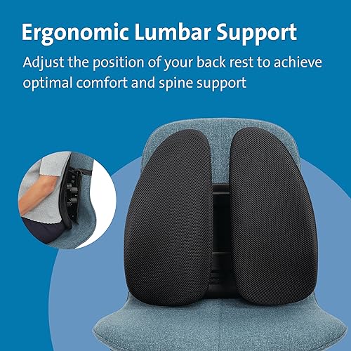 Kensington SmartFit Conform Back Rest – Adjustable Lumbar Support with Flexible Side Panels, Ergonomic Mesh Design for Improved Posture & Comfort, Universal Office Chair Fit – Black (K60412WW)