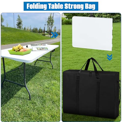 SIRUITON 2Pack Folding Table Storage Bag, Portable 600D WaterProof Carry Bag for Folding Picnic/Camp Tables with Reinforcing Plate & Shoulder Strap, 24" D x 24" W x4.5 H Fits 4FT Tables - size: 2p - 4ft Folding Tables Bag