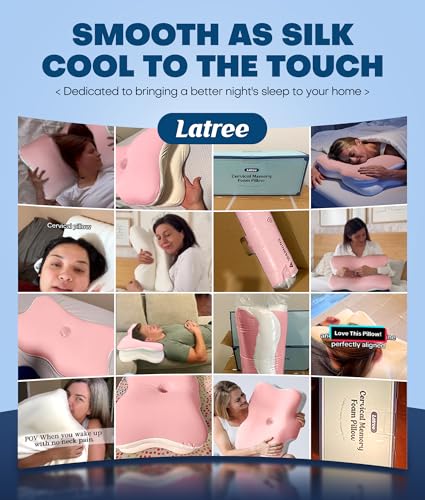 5X Pain Relief Cervical Neck Pillow for Neck Support, Orthopedic Cooling Side Sleeper Pillow for Sleeping, Odorless Contour Memory Foam Pillows, Ergonomic Bed Pillow for Side Back Stomach Sleeper
