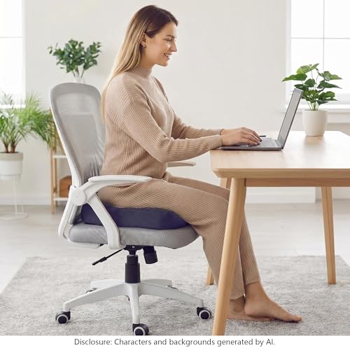 WSGJHB Large Seat Cushion, Extra Thick Booster Seat Cushions for Office Chairs Long Sitting Office Workers, Car Drivers, Relieves Back Pain, Breathable, Anti-Slip, 18x18x4.7 inchs, Blue - color: Blue
