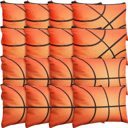 Eccliy 20 Pcs Basketball Makeup Bags Bulk Sport Team Gifts Basketball Cosmetic Bag Accessories for Women Toiletry Zipper Pouch Travel Canvas Gifts Stuff for Party Team Players Lover - size: 8 x 5 Inch, style: Basketball