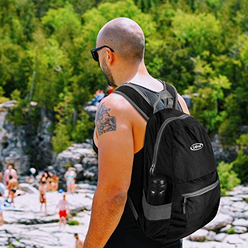 G4Free 20L Lightweight Packable Backpack Travel Hiking Daypack Foldable Backpack for Men Women - color: Black Update