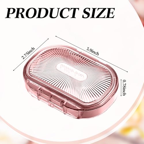 Kigley 4 Pcs Hair Tie Container Small Portable Travel Cotton Swab Holder Flosser Dispenser with Lid Plastic Box Storage Containers for Small Items, 3.94 x 2.76 Inch (Pink) - color: Pink