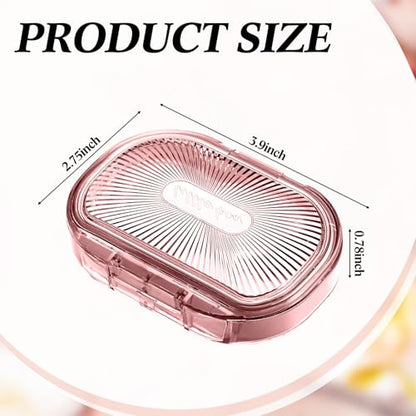 Kigley 4 Pcs Hair Tie Container Small Portable Travel Cotton Swab Holder Flosser Dispenser with Lid Plastic Box Storage Containers for Small Items, 3.94 x 2.76 Inch (Pink) - color: Pink