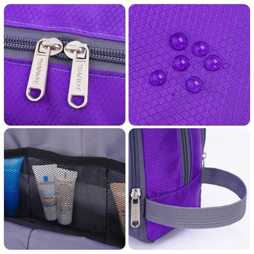 Toiletry Bag for Men Hanging Dopp Kit Water Resistant Shaving Bag Small Toiletry Bag for Traveling (Dark Purple) - color: Dark Purple