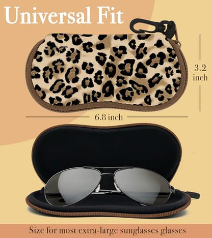 Sunglasses Case Soft Glasses Cases for Women Pouch Eyeglass Bag Eye Glass Kids Girls Sun Glasses Cute Kawaii - color: Leopard