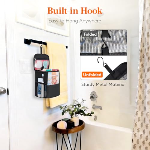 Lifewit Shower Bag Mesh Shower Caddy Portable College Dorm Room Essentials Tote Bag for Bathroom, Gym, Travel, Camping Quick Dry Hanging Shower Organizer Basket Toiletry Bag, Medium, Black - color: Black, size: M(8.3"L x 5.9"W x 9.8"H)