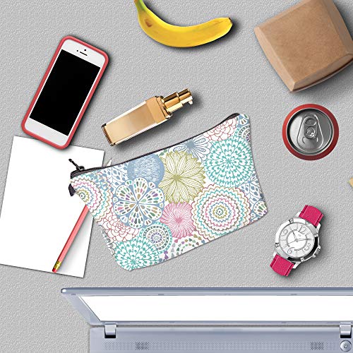 Deanfun Cosmetic Bag for Women, Mandala Flowers Waterproof Makeup Bags Roomy Toiletry Pouch Travel Accessories Gifts (51561) - color: 51561