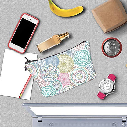 Deanfun Cosmetic Bag for Women, Mandala Flowers Waterproof Makeup Bags Roomy Toiletry Pouch Travel Accessories Gifts (51561) - color: 51561