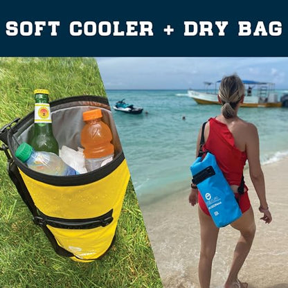 Enthusiast Gear Insulated Dry Bag Floating Cooler – 10L / 15L / 25L Roll Top, Leak Proof, Waterproof, Collapsible, with Padded Shoulder Strap - Perfect for Kayaking Fishing Beach - color: Black, size: 10 Liter