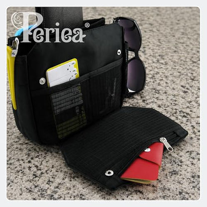 Periea ‘Tegan’ Small Handbag Organizer Insert or Make-up Bag – 5 Colors Available (Purple) - color: Purple