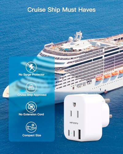 HANYCONY US to India Plug Adapter, Type D Travel Adapter with 3 Outlets 4 USB Ports(2 USB C), India Power Travel Adapter for USA to India, Bangladesh, Maldives, Pakistan - style: Type D - India Maldives