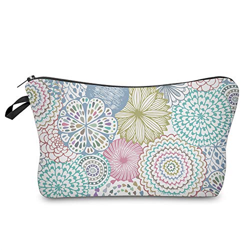 Deanfun Cosmetic Bag for Women, Mandala Flowers Waterproof Makeup Bags Roomy Toiletry Pouch Travel Accessories Gifts (51561) - color: 51561
