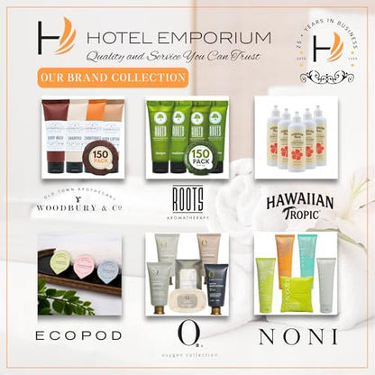 150 Piece Hotel Toiletries Bulk Set for Airbnb Hosts, Travel Size Shampoo Conditioner Body Wash Lotion & Bar Soap, Guest Bathroom Essentials - size: 150 Piece Set