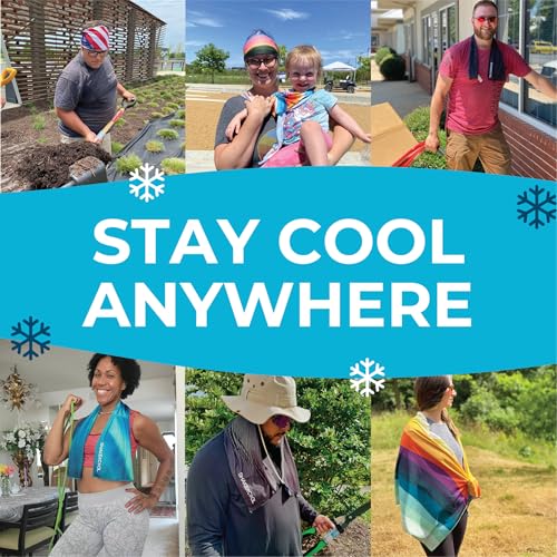SHAKEitCOOL Original Cooling Towel – Soft, Lightweight, Heat Relief – Perfect for Biking, Running, Yoga, Gym, Gardening – First Down - color: First Down