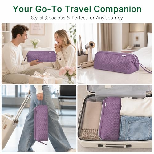 KarSyon Shark Flex Style Case for Dy son Airwrap Hair Dryer Brush Revlon Hair Tools Travel Bag Carrying Case Flat Curling Iron Organizer (Purple) - color: Purple