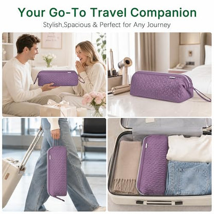 KarSyon Shark Flex Style Case for Dy son Airwrap Hair Dryer Brush Revlon Hair Tools Travel Bag Carrying Case Flat Curling Iron Organizer (Purple) - color: Purple