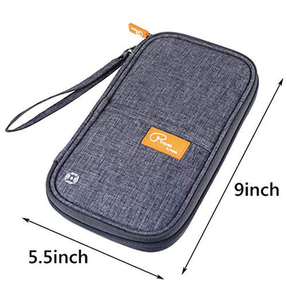 VanFn RFID Travel Passport Wallet, Family Passport Holder, Trip Document Organizer P.Travel Series - color: Pure Grey