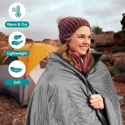 SUN CUBE Large Waterproof Camping Blanket, Fleece Quilted Stadium Blanket for Cold Weather, Windproof Foldable Outdoor Blanket Mat for Picnic, Beach, Pets, Car, 60x80in - color: Grey/Black Fleece