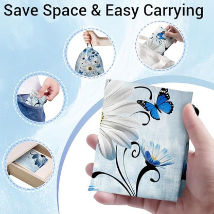 Daisy Flowers Gymnastics Grip Bag Blue Rustic Adjustable Small Gym Grip Bag for Men Women - color: Daisy Flowers-blue, size: 12"(H)*9.25"(W)