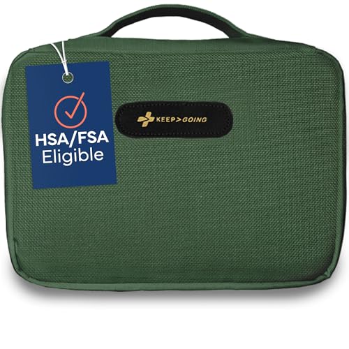 KeepGoing Large Home First Aid Kit for Kids – 270 Pc. for Car, Home, Dorm, & Boat with Latex-Free Bandages – 10 x 7 x 3.5 in. Travel First Aid Kit (Hunter Green) - style: Hunter Green