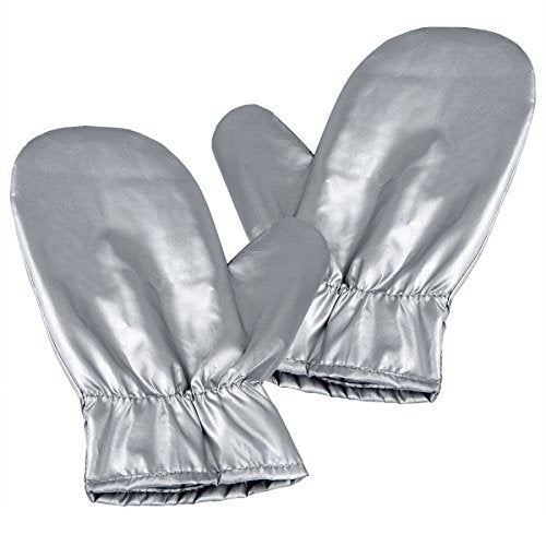 Garment Steamer Ironing Gloves Flexible Anti Steam Mitt Heat Resistant Waterproof Protective Ironing Glove for Steaming Clothes -1 Pair - color: Silver Gloves