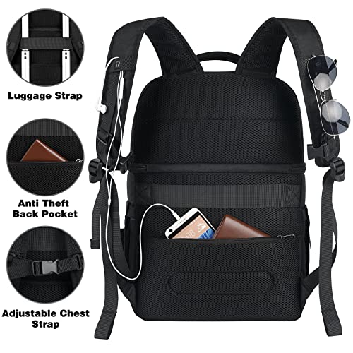 Cooler Backpack,Insulated Backpack Cooler Leakproof Double Deck Cooler Bag for Men Women RFID Lunch Backpack - color: Black