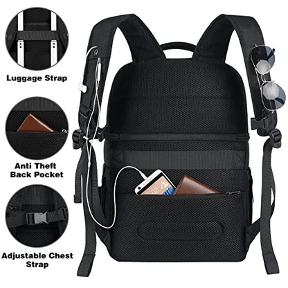 Cooler Backpack,Insulated Backpack Cooler Leakproof Double Deck Cooler Bag for Men Women RFID Lunch Backpack - color: Black