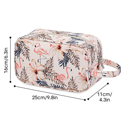 Narwey Travel Toiletry Bag for Women Traveling Dopp Kit Travel Bag for Toiletries Cosmetic Bag Makeup Bag Medicine Bag for Traveling (Beige Flamingo) - color: B-Beige Flamingo