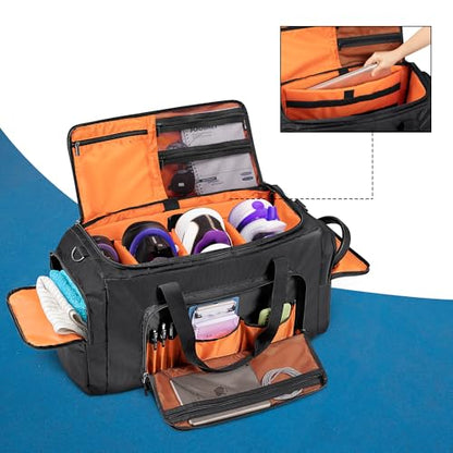 DSLEAF Sneaker Bag for 4 Pairs of US Size 14 Men's Shoes, Shoe Duffle Bag with 3 Adjustable Dividers, Sneak Travel Bag with Shoulder Straps for Comfort Carrying…