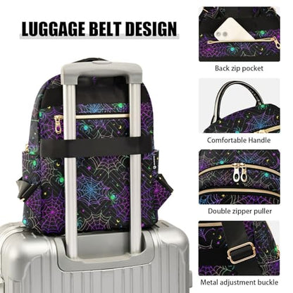 Women Fashion Backpack Purse Casual Lightweight Travel Shoulder Bag Goth Bat Spider Web Rucksack Ladies Bag, Small - color: Color 03, size: Small