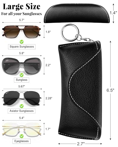 RayLove Glasses Case Hard Shell, Portable Sunglasses case Travel Protection Glasses Case, Reading Glasses Case for Women Men - color: Black
