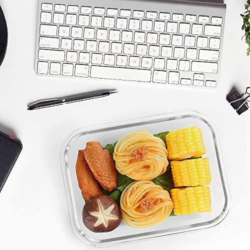 M MCIRCO 10-Pack 22 Oz Glass Meal Prep Containers with Lids - Microwave, Oven, Freezer & Dishwasher Safe - Green - color: green