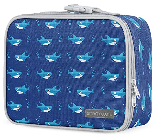 Simple Modern Kids Lunch Box for School | Reusable Insulated Lunch Bag for Toddler, Girl, and Boy | Meal Containers with Exterior & Interior Pockets | Hadley Collection | Shark Bite - color: -Shark Bite