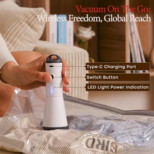 Vacbird Vacuum Bags for Travel with Rechargeable air Pump,Carry-on Size Compression Packing Bags for Luggage and Suitcase, Space Saver for Clothes and Clothing 24 Combo Travel Size - size: 24 Combo Travel Size