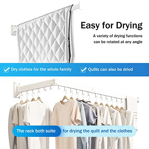 Clothes Drying Rack Wall Mounted,Drying Rack Clothing,Laundry Drying Rack Wall Mount,Collapsible Drying Racks for Laundry,Retractable,Foldable,Clothes Hanger Rack,Clothes Dryer Rack,White Color - size: Basic-White