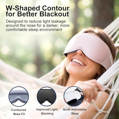 Weighted Sleep Mask for Lash Extensions: 3D Contoured Eye Mask for Airplan Travel,100% Blackout Eye Cover with Soft Fabric, Night Spa Relaxation, Travel Flight Essential, Calm Meditation - color: Full-coverage Pink
