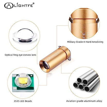 MINI01 Keychain Flashlight mini Keychain Light is Light, Small, and Bright (Mini01-Gold) - color: Mini01-Gold