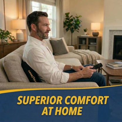 Goodyear Ergonomic Lumbar Support Pillow for Office Chair, Gaming Chair, or Car, Memory Foam Cushion with Ventilated Mesh and Adjustable Strap for Long Lasting Comfort