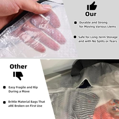 GONGKANGYUAN 25 Gallon Large Clear Storage Bags with Zipper and Handles, Blanket Bags for Closet Storage, Underbed Storage Organizer for Clothes Pillow Bedding Christmas Wreath - style: Side zipper