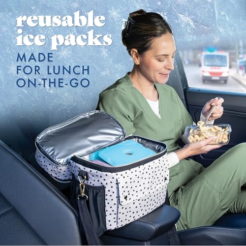 Cool Coolers By Fit & Fresh 4 Pack Slim Ice Packs, Quick Freeze Space Saving Reusable Ice Packs for Lunch Boxes or Coolers, Blue - color: Blue (4 Pack)