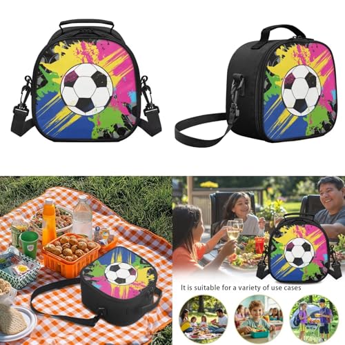 Boys Kids Backpack and Pencil Case Bundle,Football 3pcs Backpacks with Lunch Box for School Camping Hiking, Back to School for Boys, Lightweight School Bookbags - color: Football -2