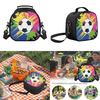 Boys Kids Backpack and Pencil Case Bundle,Football 3pcs Backpacks with Lunch Box for School Camping Hiking, Back to School for Boys, Lightweight School Bookbags - color: Football -2