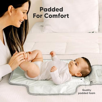 KeaBabies Portable Diaper Changing Pad, Travel, Car - Large Waterproof Baby Changing Mat, Wipeable, Padded, On The Go Travel Diaper Clutch Bag, Easy to Use Pockets for Newborn Essentials (Prism) - color: Prism