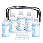 GIMS 5-Pack 3.4 oz TSA-Approved Travel Bottles with Flip Cap, Leak-Proof Containers and Clear Toiletry Bag - size: B-5 Counts-with Bag