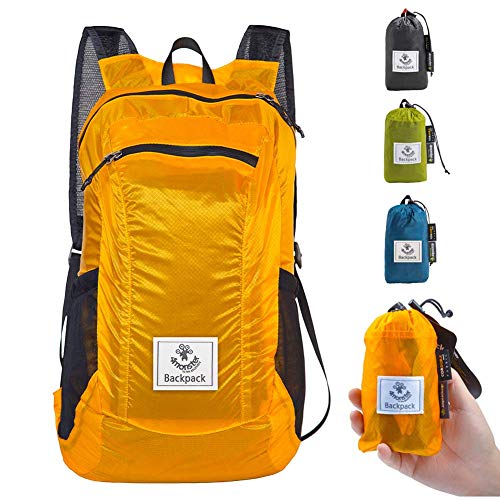 4Monster Hiking Daypack,Water Resistant Lightweight Packable Backpack for Travel Camping Outdoor - color: A-orange, size: 16L