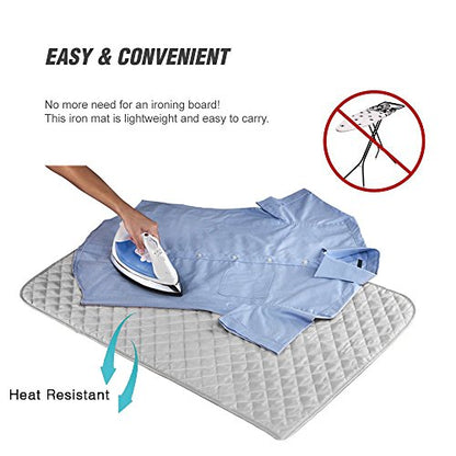 Ruibo Magnetic Ironing Mat Blanket,Iron Board Alternative Cover/Quilted Washer Dryer Heat Resistant Pad/Portable Cover/Mat Grey 33"X 18" - color: Ironing Any Where